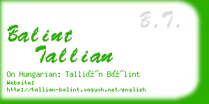 balint tallian business card